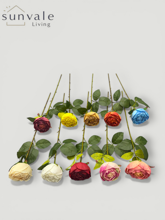 Single-Head Antique Burnt-Edge Camellia