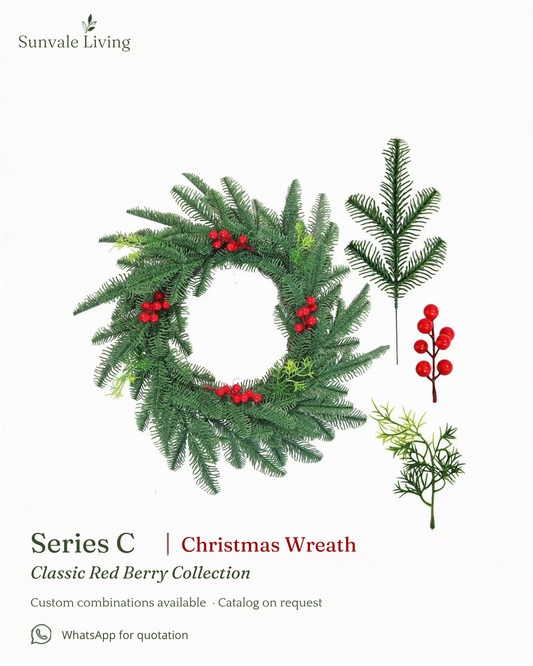 Red Berry Christmas Wreath Sunvale Living wholesale Christmas wreath brand poster