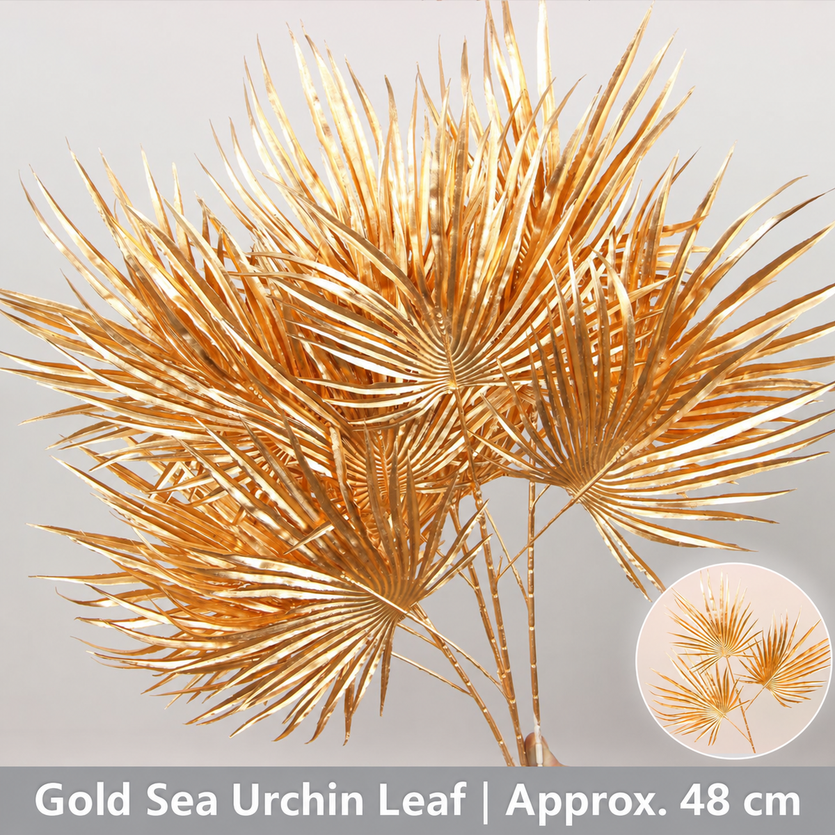 Gold Sea Urchin Leaf | Approx. 48 cm artificial holiday floral decoration by Sunvale Living