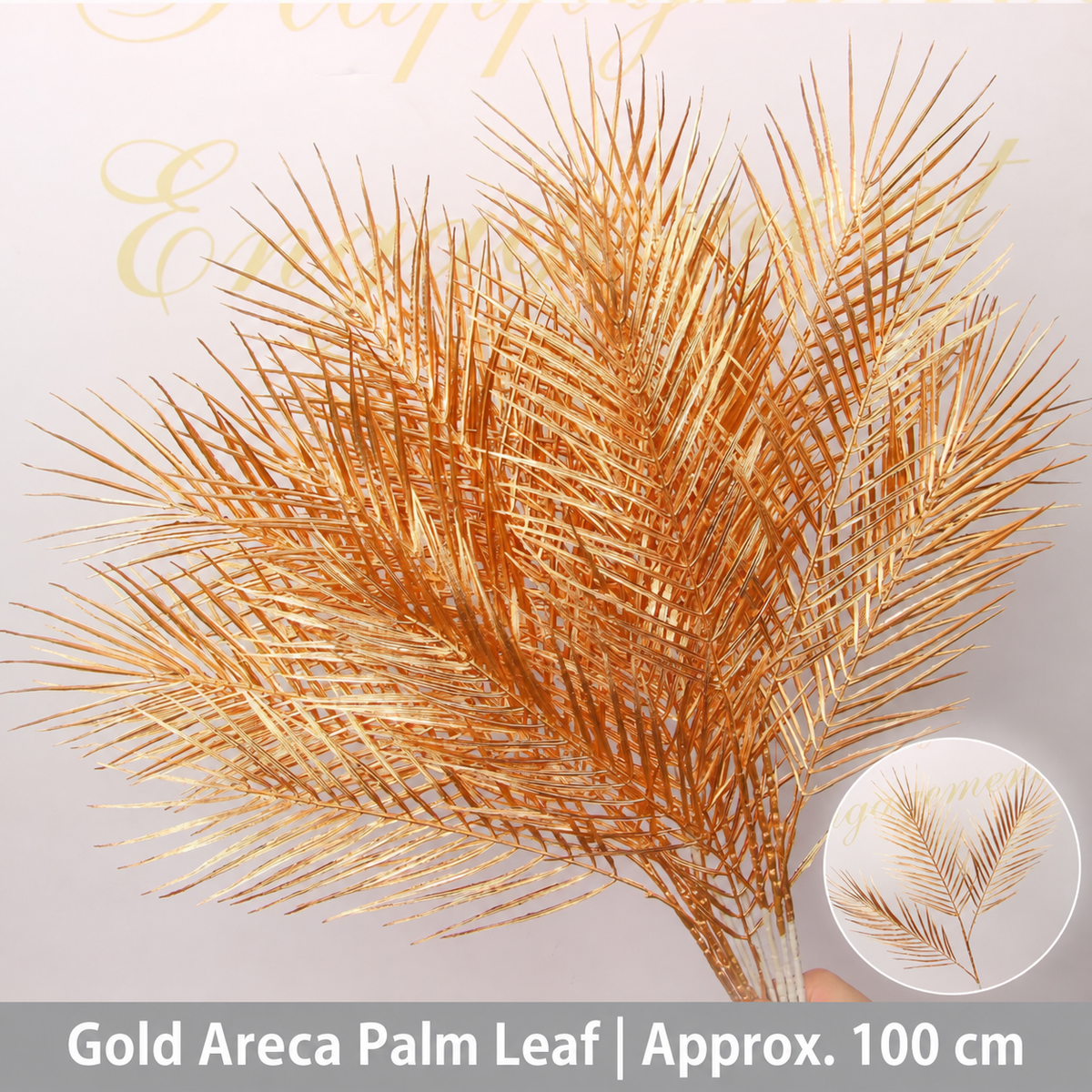 Gold Areca Palm Leaf | Approx. 100 cm artificial holiday floral decoration by Sunvale Living