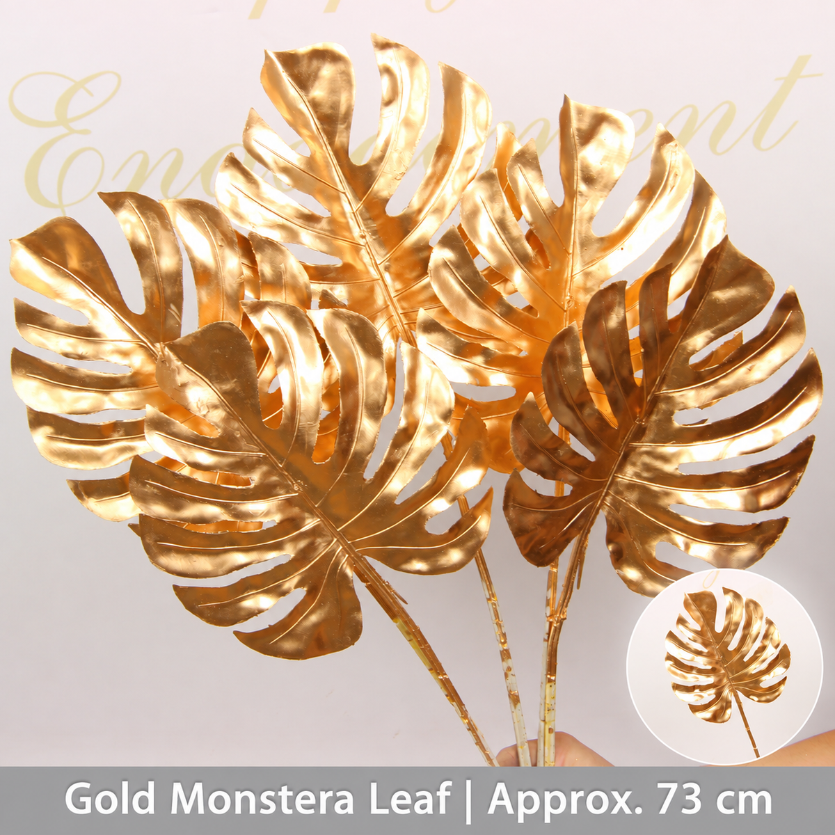 Gold Monstera Leaf | Approx. 73 cm artificial holiday floral decoration by Sunvale Living