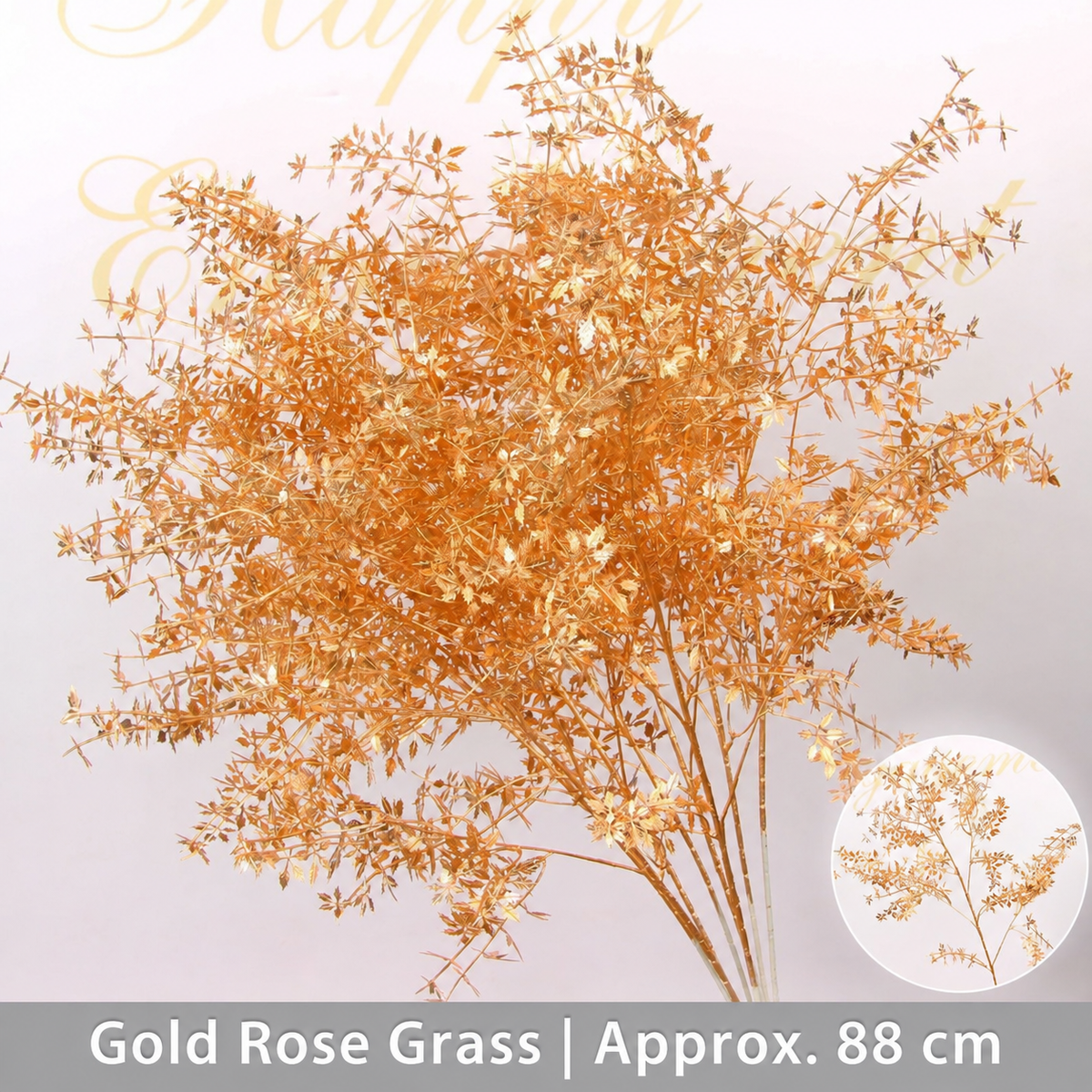 Gold Rose Grass | Approx. 88 cm artificial holiday floral decoration by Sunvale Living