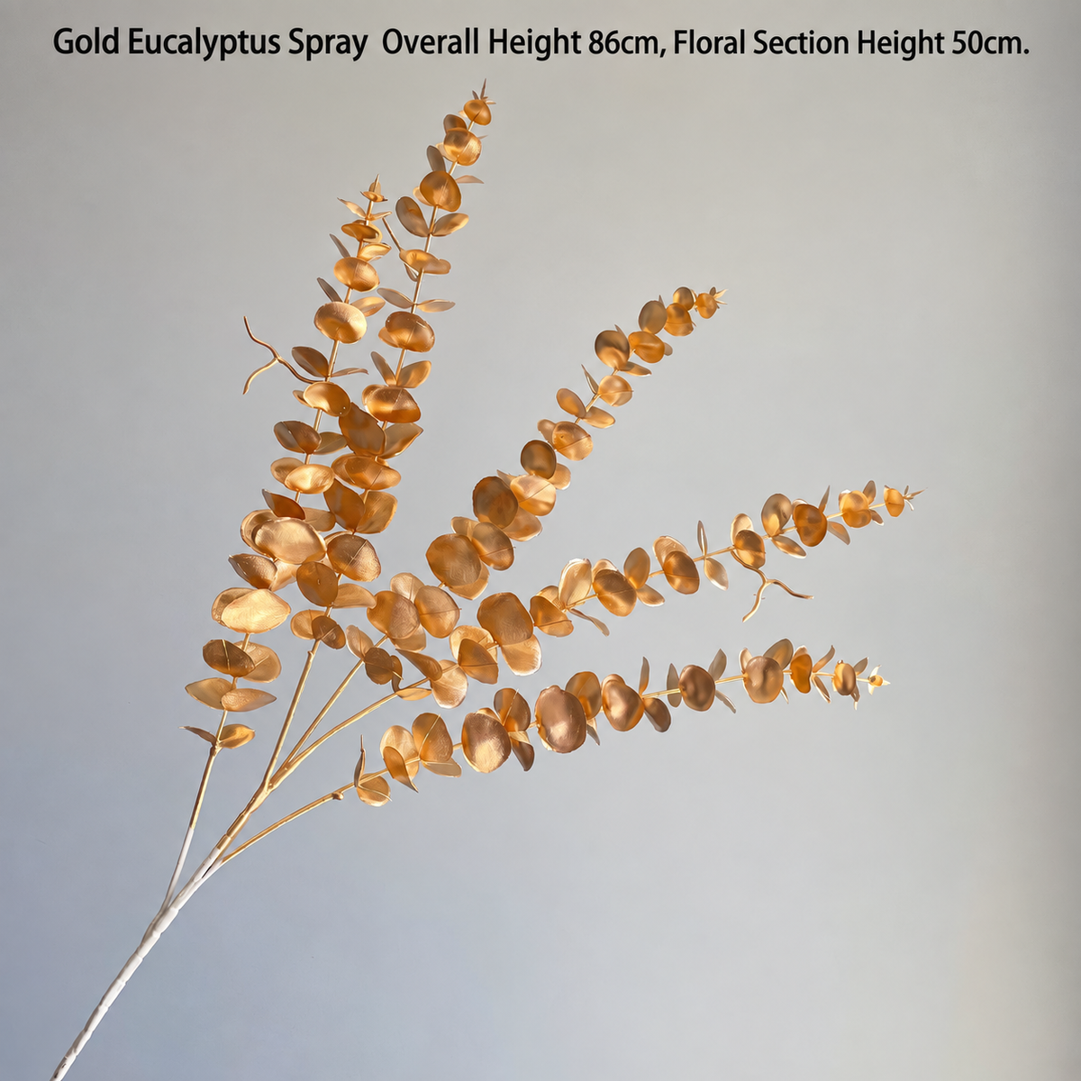 Gold Eucalyptus Spray | Overall Height 86 cm | Floral Section Height 50 cm artificial holiday floral decoration by Sunvale Living
