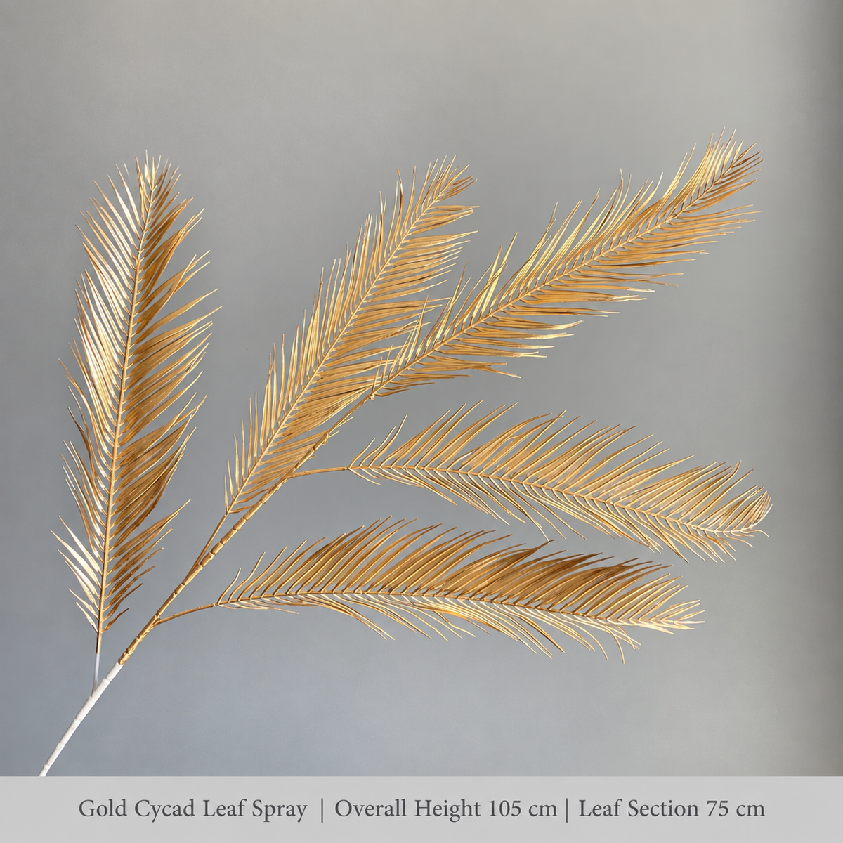 Gold Cycad Leaf Spray | Overall Height 105 cm | Leaf Section 75 cm artificial holiday floral decoration by Sunvale Living