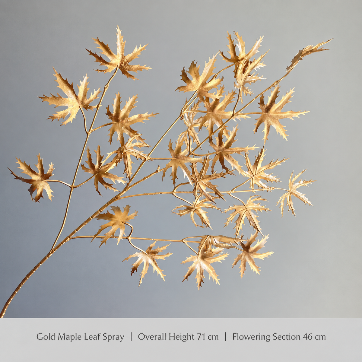 Gold Maple Leaf Spray | Overall Height 71 cm | Flowering Section 46 cm artificial holiday floral decoration by Sunvale Living