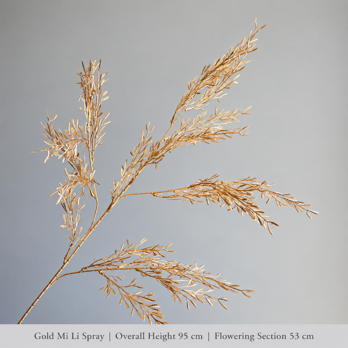 Gold Mi Li Spray | Overall Height 95 cm | Flowering Section 53 cm artificial holiday floral decoration by Sunvale Living