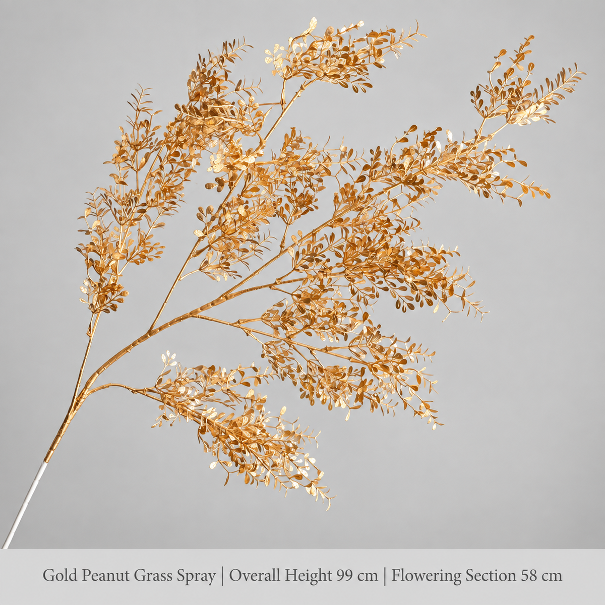 Gold Peanut Grass Spray | Overall Height 99 cm | Flowering Section 58 cm artificial holiday floral decoration by Sunvale Living