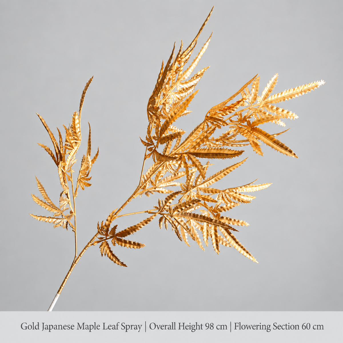 Gold Japanese Maple Leaf Spray | Overall Height 98 cm | Flowering Section 60 cm artificial holiday floral decoration by Sunvale Living