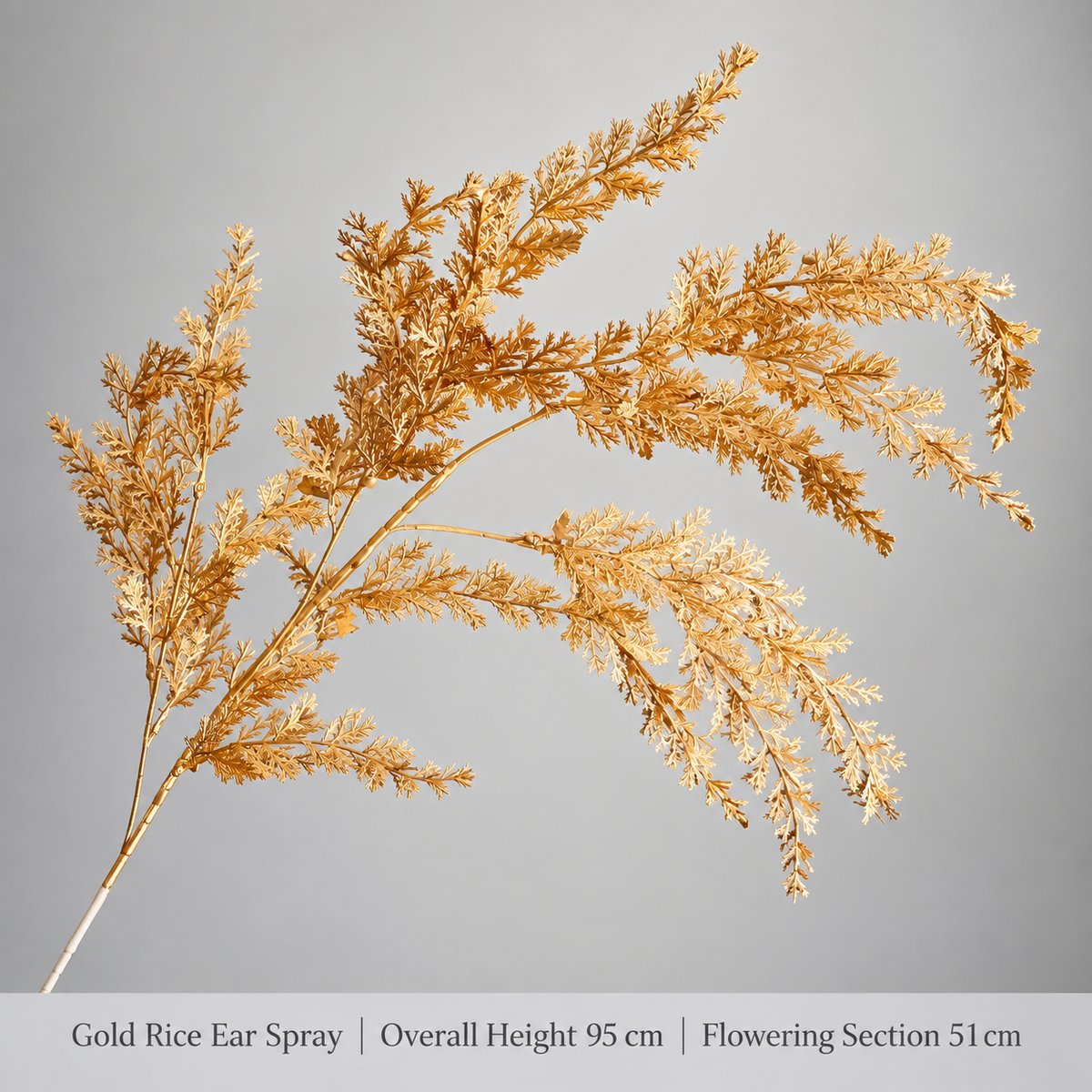 Gold Rice Ear Spray | Overall Height 95 cm | Flowering Section 51 cm artificial holiday floral decoration by Sunvale Living