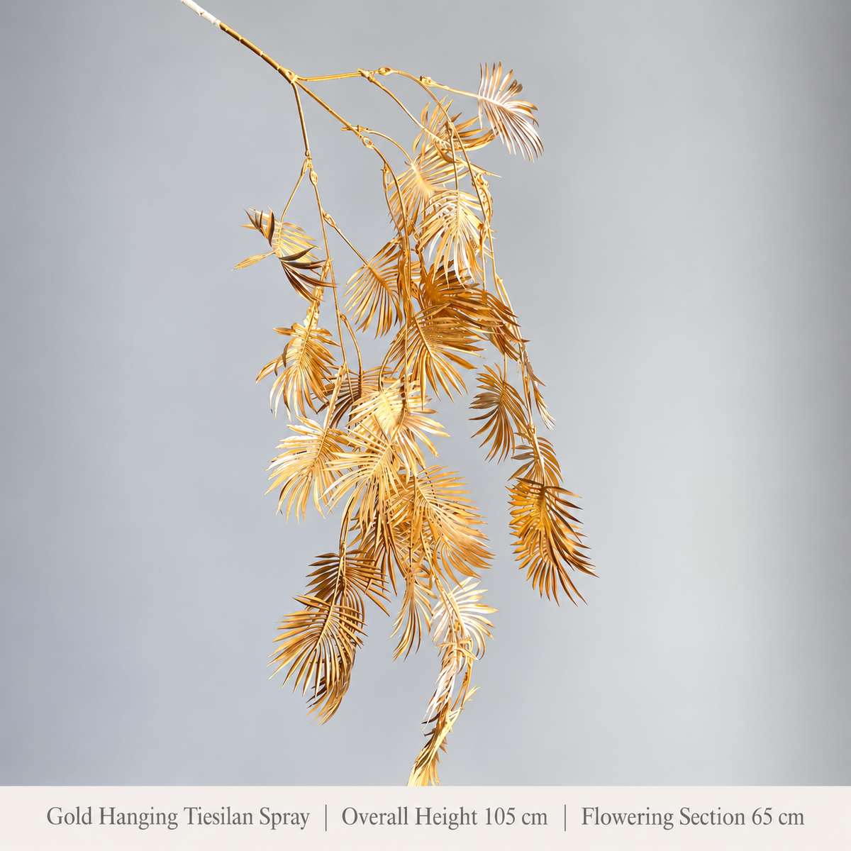 Gold Hanging Tiesilan Spray | Overall Height 105 cm | Flowering Section 65 cm artificial holiday floral decoration by Sunvale Living