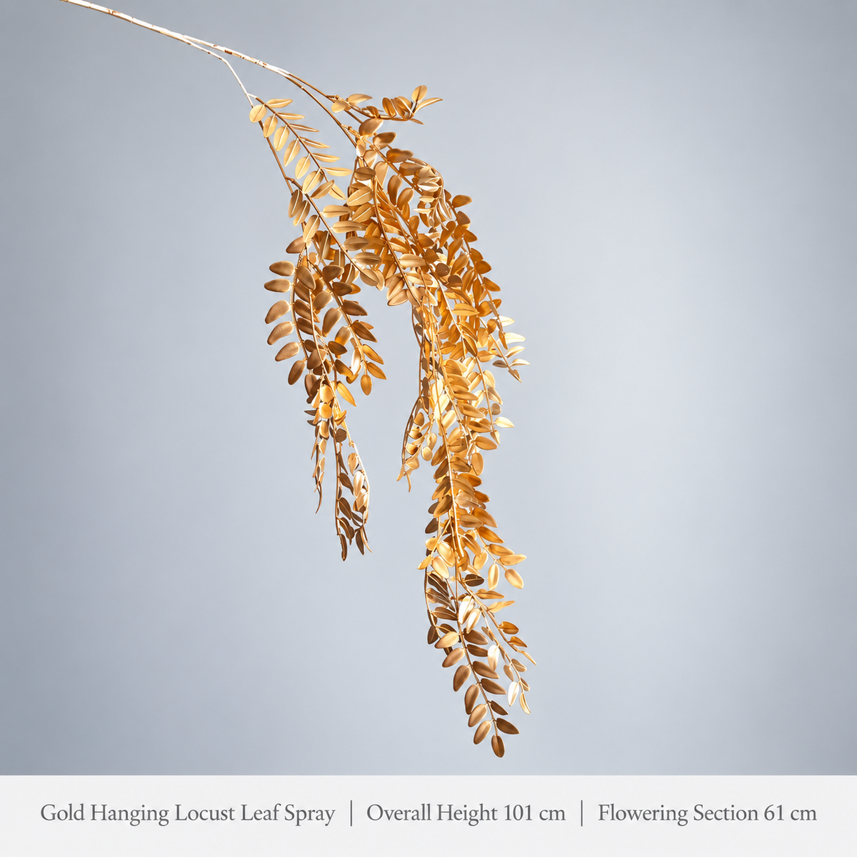 Gold Hanging Locust Leaf Spray | Overall Height 101 cm | Flowering Section 61 cm artificial holiday floral decoration by Sunvale Living