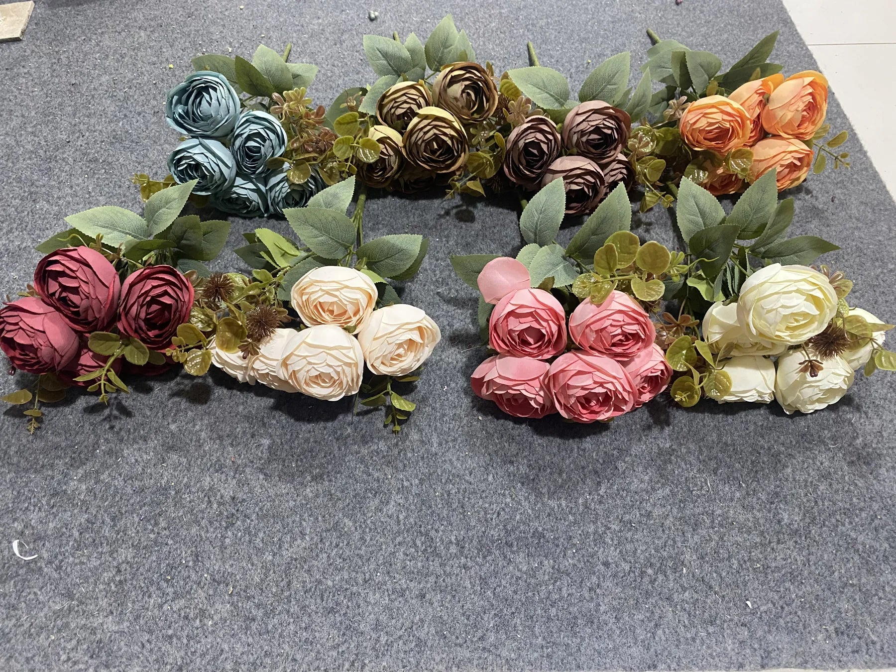 Original supplier photograph of eight floral color groups