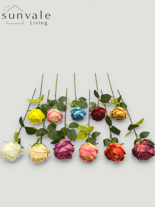Single-Head Antique Burnt-Edge Tea Rose