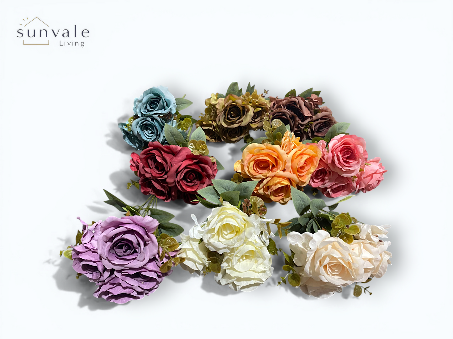 7-Head Antique Shrub Rose Bush Bouquet