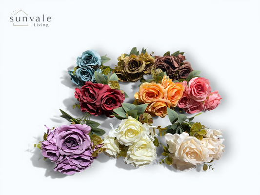 7-Head Antique Shrub Rose Bush Bouquet