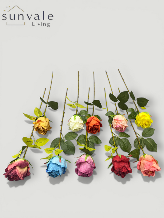 Single-Head Antique Burnt-Edge Rose