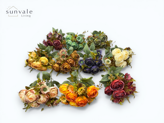 9-Head Autumn Breeze Camellia Bush Bouquet