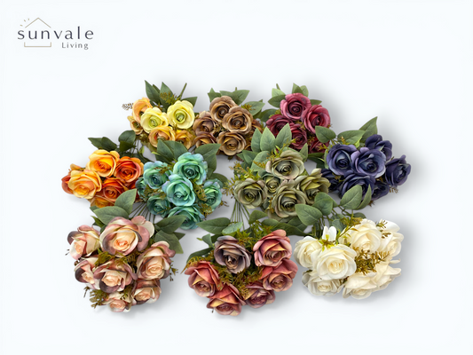9-Head Autumn Breeze Heritage Rose Bush Bouquet