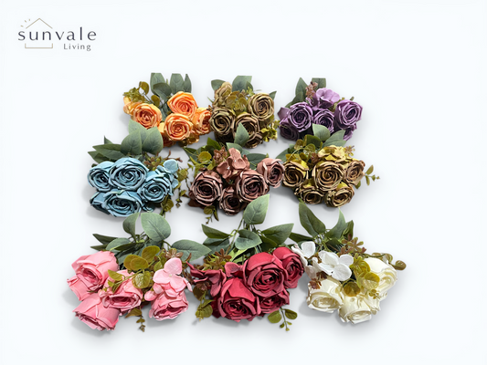 7-Head Antique Grace Shrub Rose Bush Bouquet