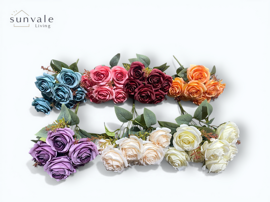 7-Head Antique Diamond Rose Bush Bouquet