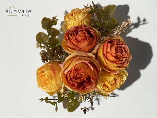 9-Head Autumn Breeze Tea Rose Bush Bouquet wholesale product image