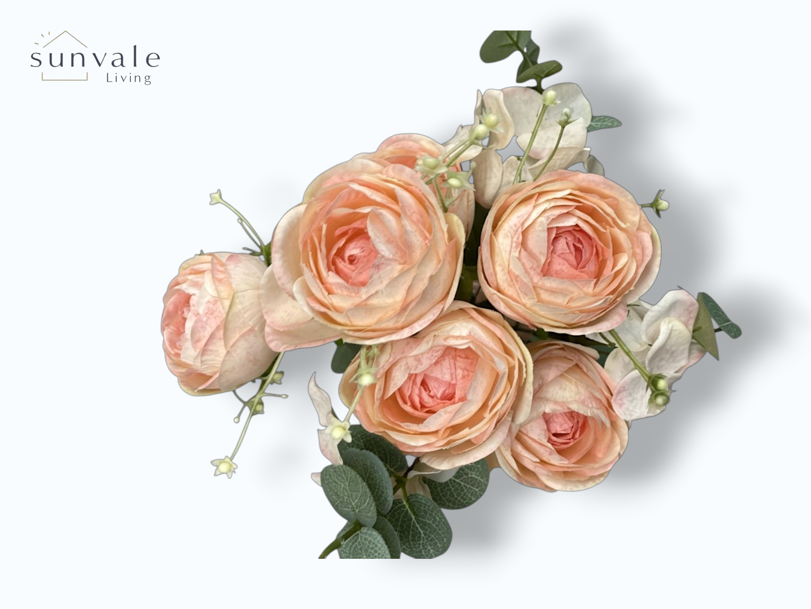 9-Head Antique Weathered Camellia Bush Bouquet wholesale product image