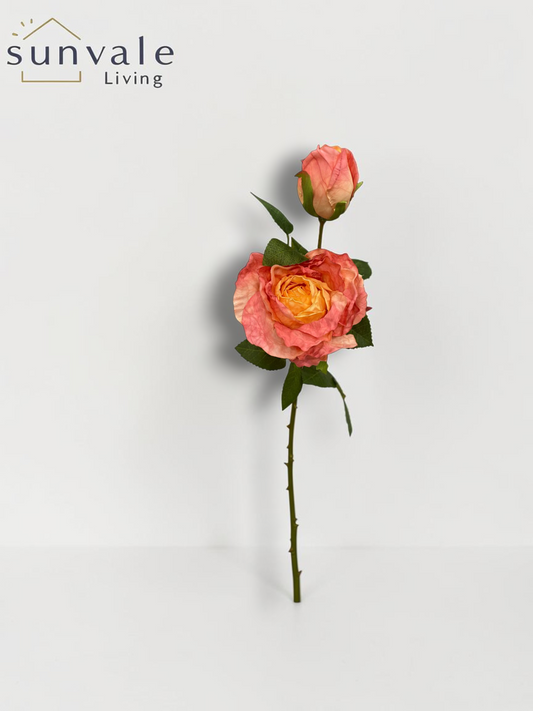 2-Head Antique Burnt-Edge Fireworks Rose Stem wholesale product image