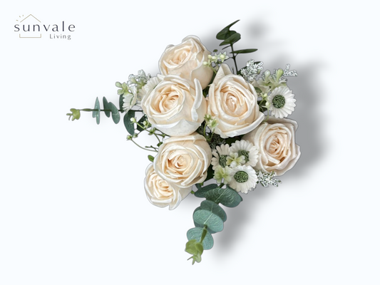 9-Head Antique Weathered Grace Rose Bush Bouquet wholesale product image