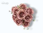 9-Head Antique Weathered Diamond Rose Bush Bouquet wholesale product image