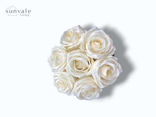 7-Head Antique Weathered Fragrant Rose Bush Bouquet wholesale product image