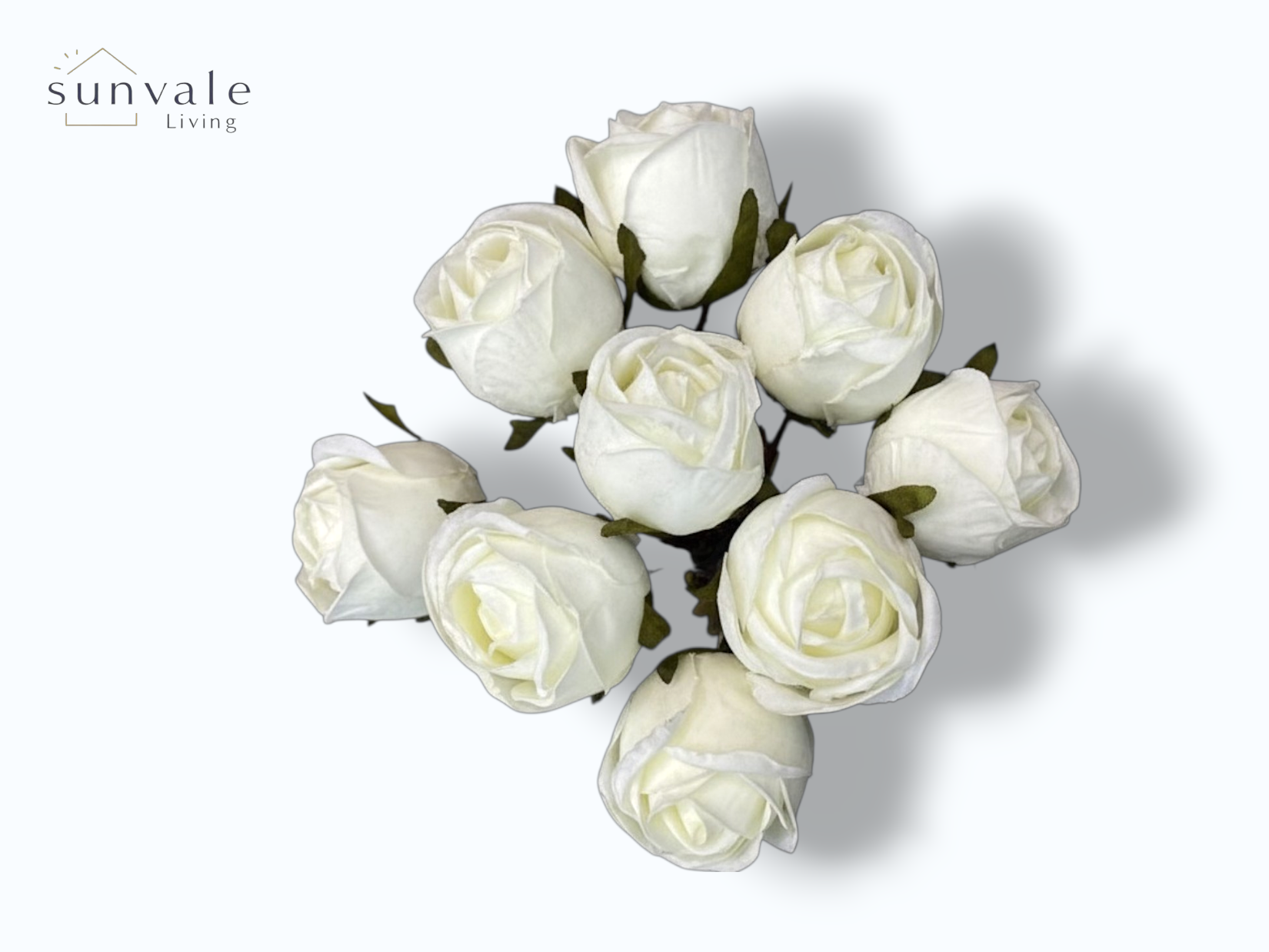 9-Head Antique Edelweiss Rose Bud Bush Bouquet wholesale product image