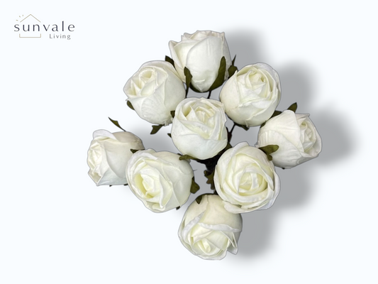 9-Head Antique Edelweiss Rose Bud Bush Bouquet wholesale product image