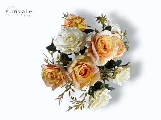 9-Head Antique Weathered Shrub Rose Bush Bouquet wholesale product image