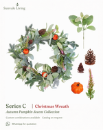 Autumn Pumpkin Accent Christmas Wreath Sunvale Living wholesale Christmas wreath brand poster