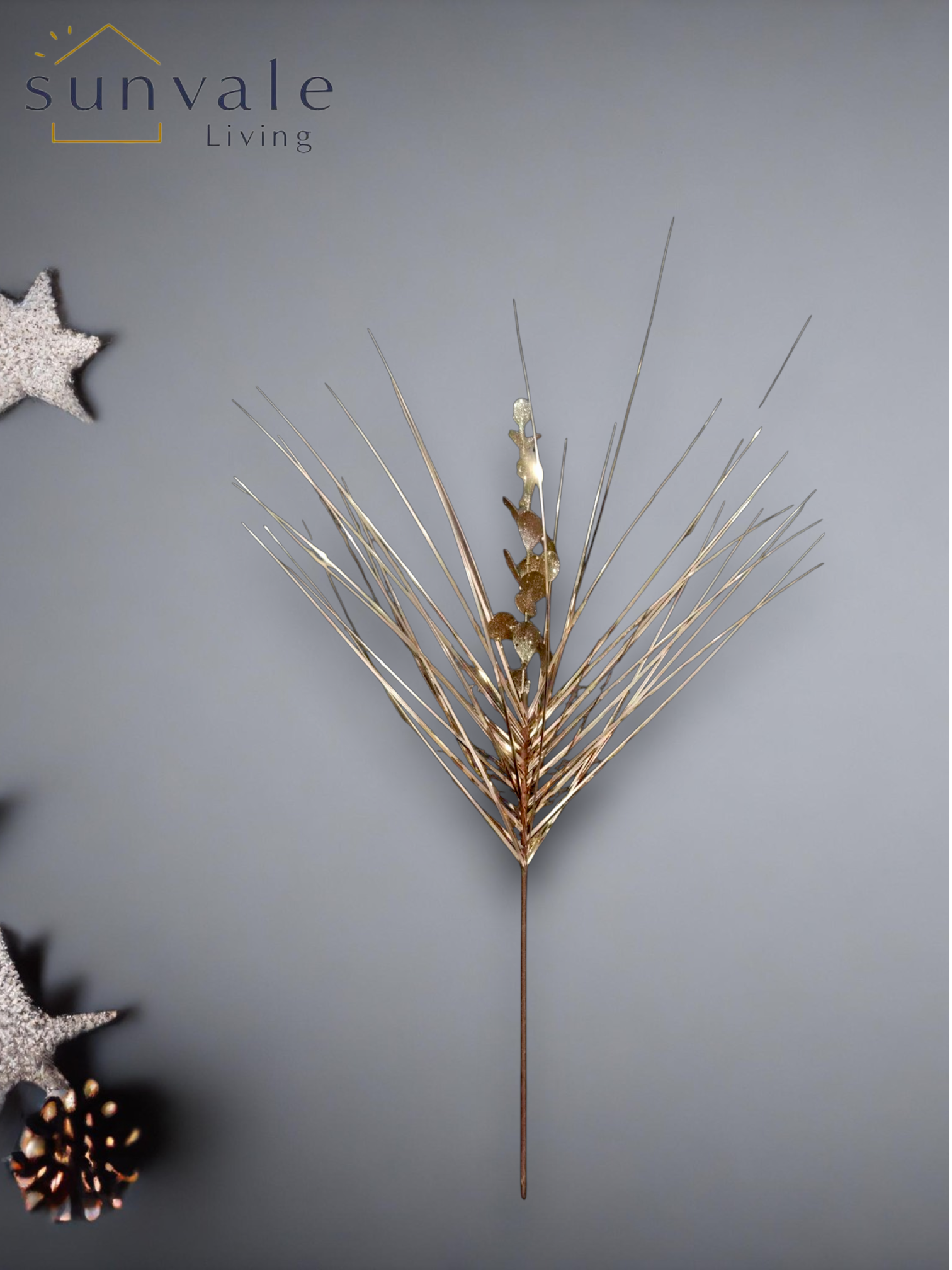 Champagne berry twig artificial holiday decoration spray by Sunvale Living