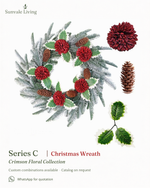 Crimson Floral Christmas Wreath Sunvale Living wholesale Christmas wreath brand poster