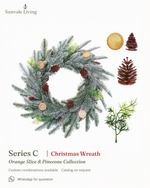 Orange Slice & Pinecone Christmas Wreath Sunvale Living wholesale Christmas wreath brand poster