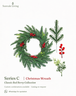 Red Berry Christmas Wreath Sunvale Living wholesale Christmas wreath brand poster
