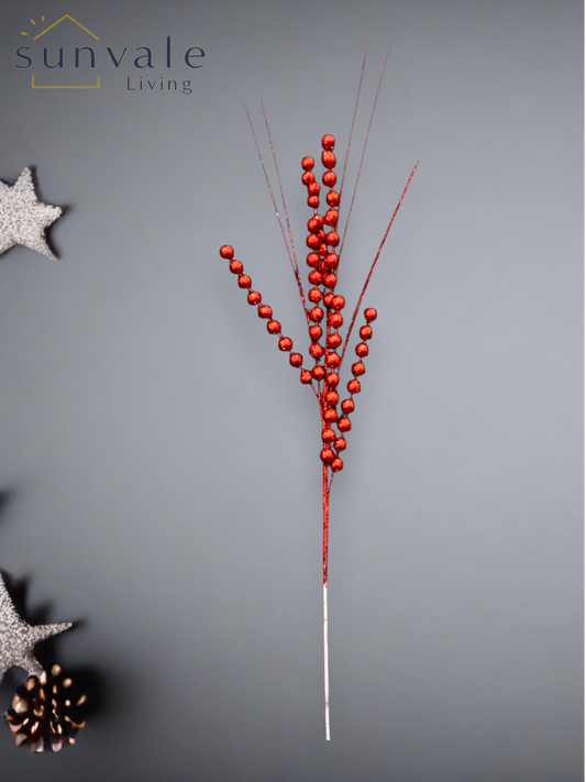 Festive Crimson Bead Sprig wholesale product image