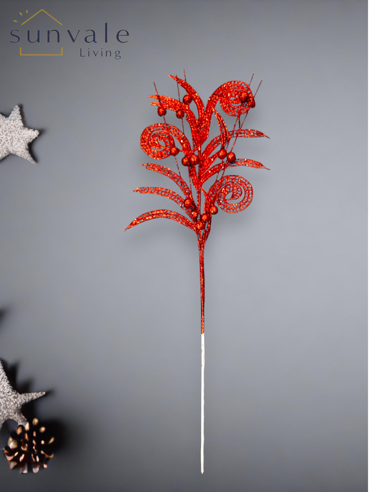 Festive Crimson Lace Leaf Spray wholesale product image