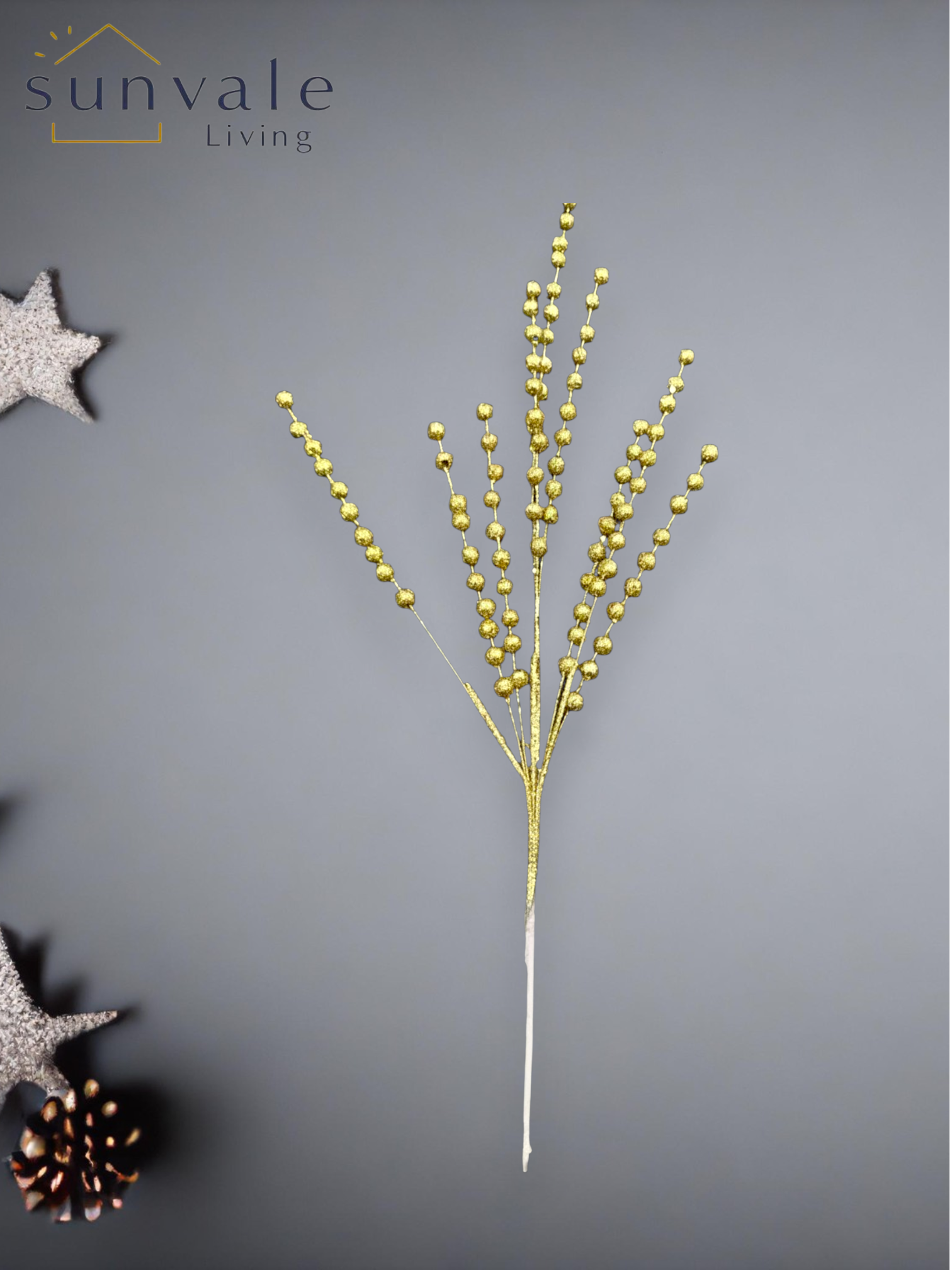 Festive Golden Bead Sprig wholesale product image