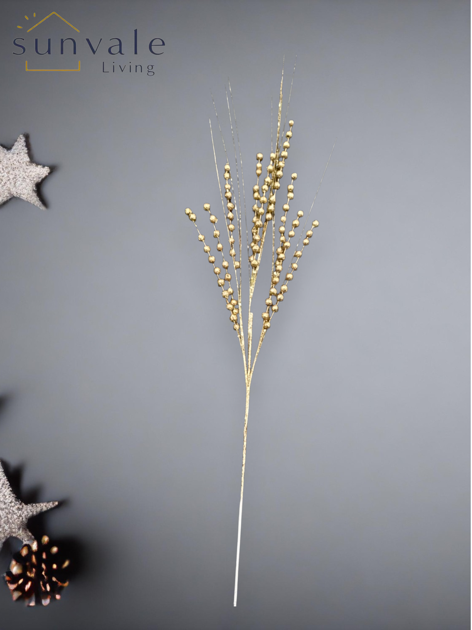 Festive Gilded Berry-Cluster Spray wholesale product image