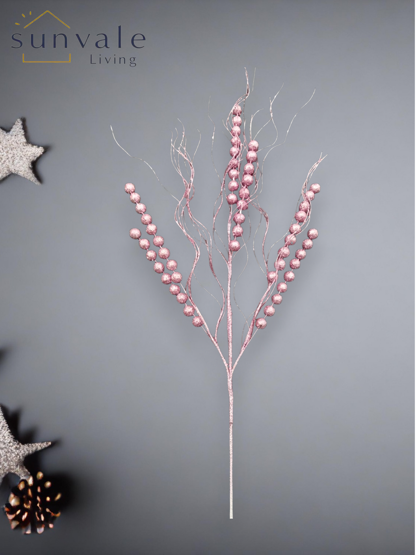Festive Shimmering Pink Bead Swirl Spray wholesale product image