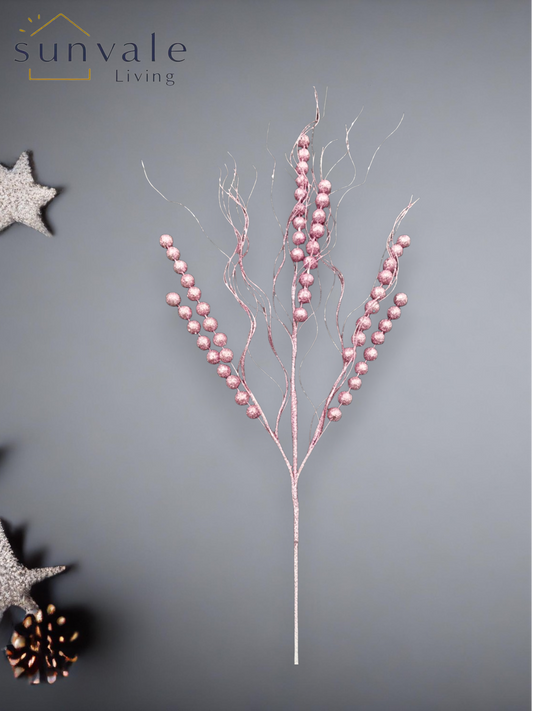 Festive Shimmering Pink Bead Swirl Spray wholesale product image