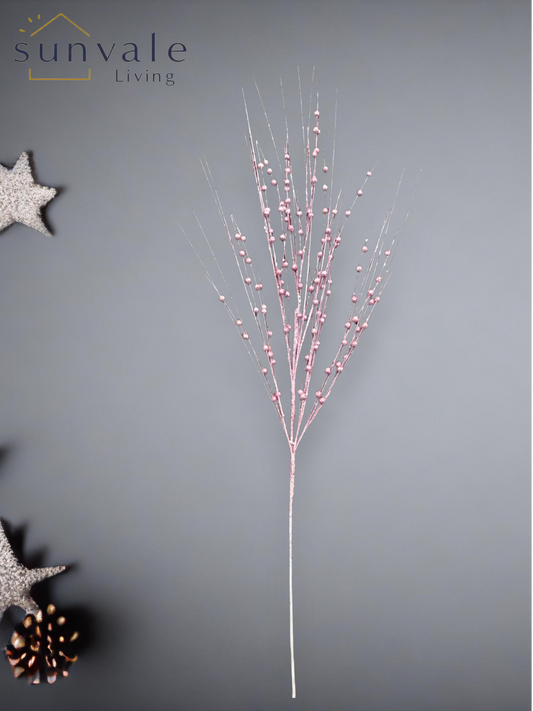 Festive Shimmering Pink Bead Cluster Spray wholesale product image