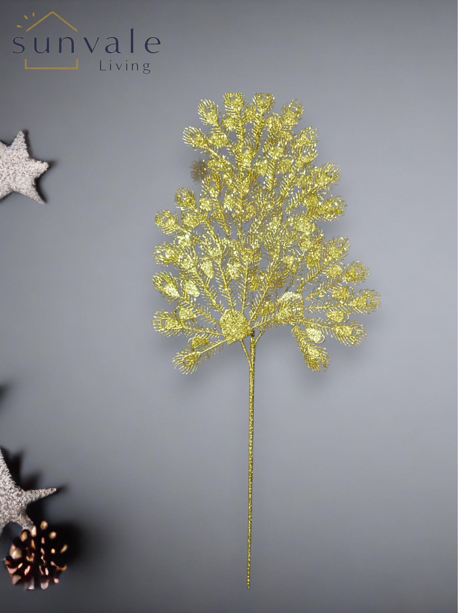 Festive Gilded Fan-Leaf Spray wholesale product image