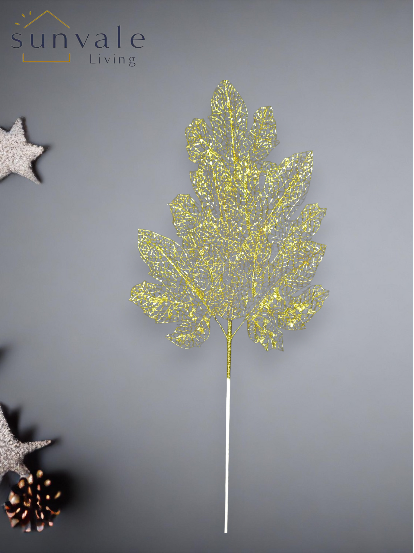 Radiant Gilded Skeleton Leaf Spray wholesale product image