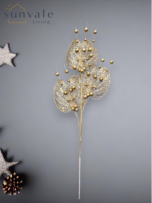 Radiant Gilded Skeleton Leaf Spray wholesale product image