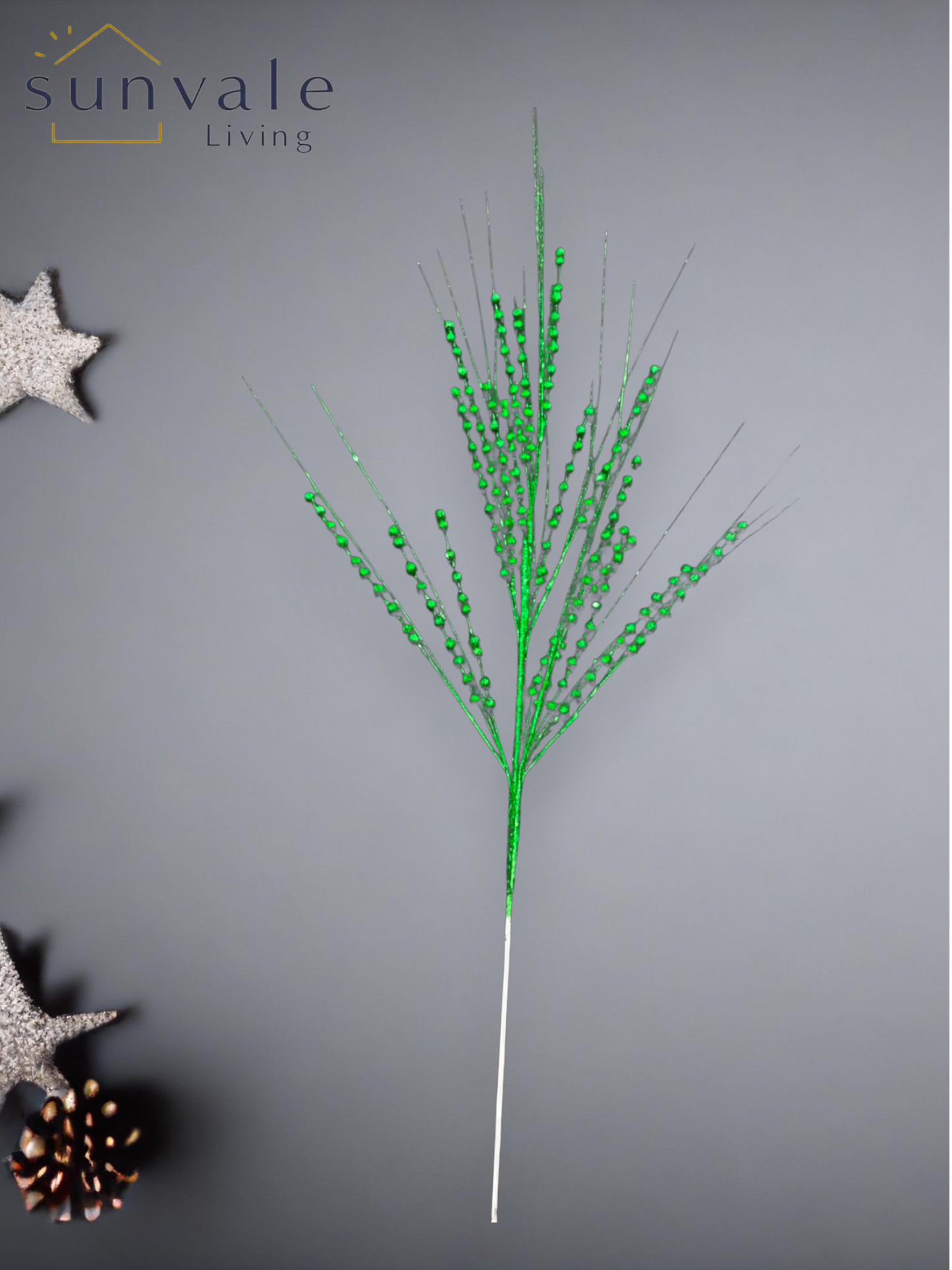 Festive Shimmering Emerald Beaded Spray wholesale product image