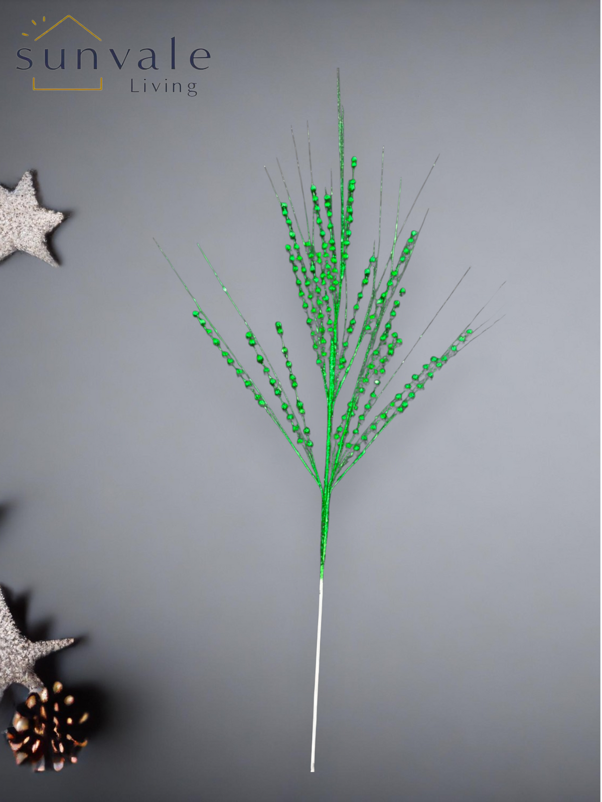 Festive Shimmering Emerald Beaded Spray wholesale product image